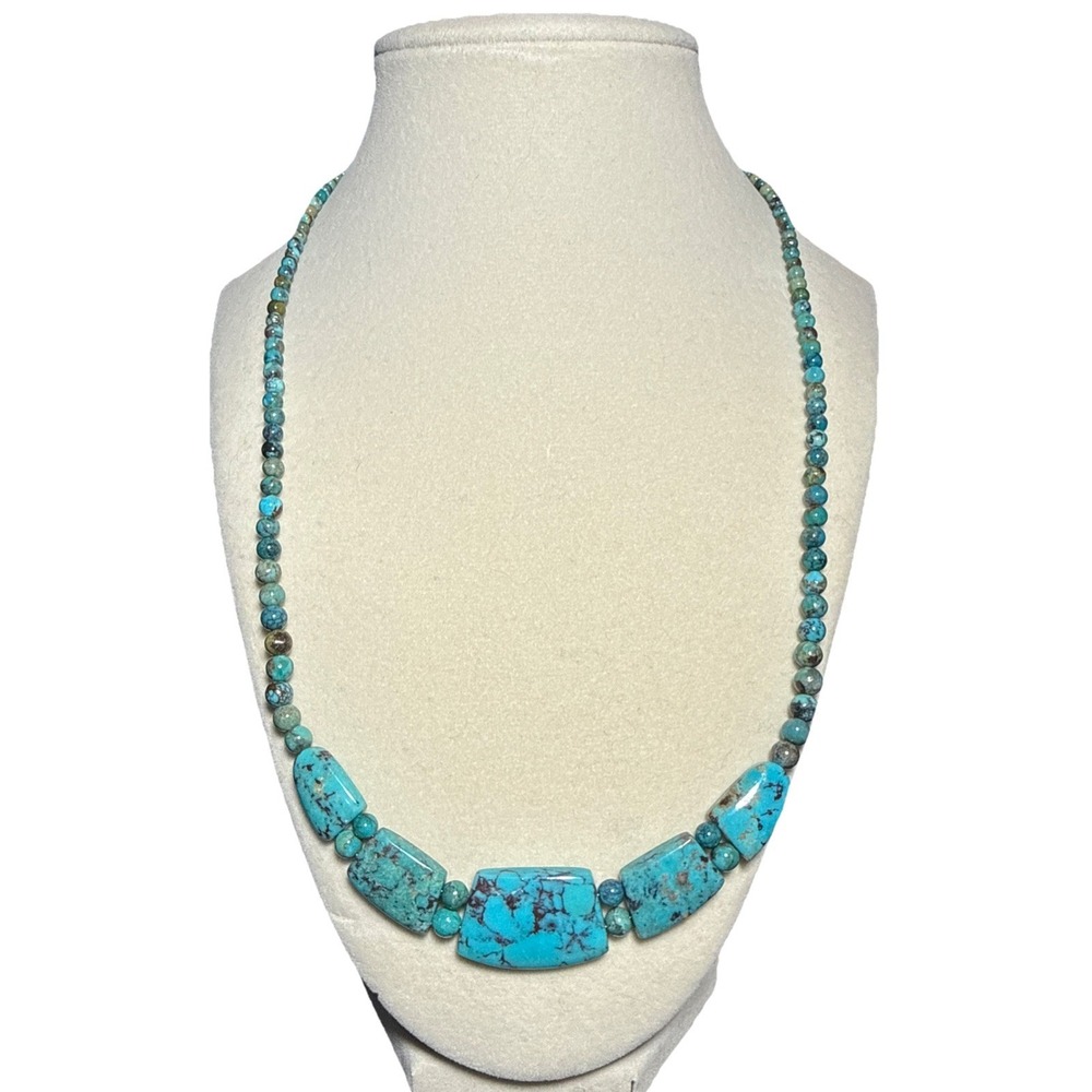 Jay King Turquoise and Sterling Silver Beaded Bib Statement Necklace J13-8